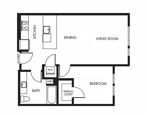 One Bedroom One Bath Podium - 709 N-302 floor plan